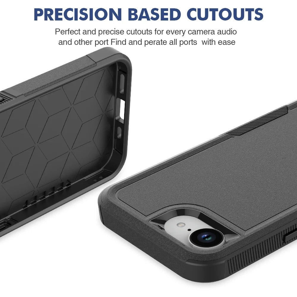 For iPhone 16e Phone Case, Shockproof Hybrid Case Dual Layer Design Hard Cover