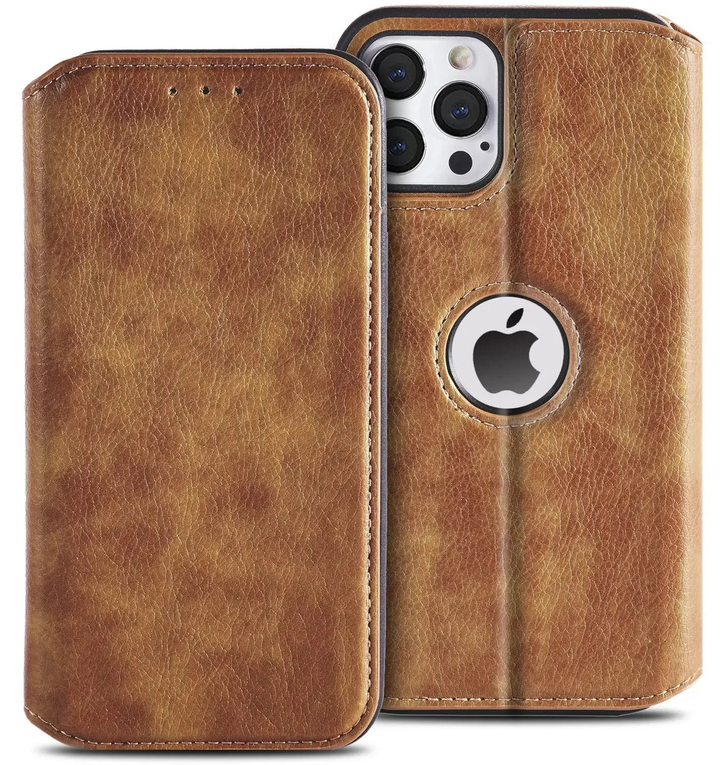 Leather Case For iPhone 16 15 14 13 12 11 Pro Max XS XR Wallet Case [RFID