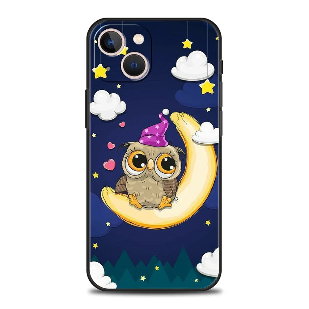 Cute Cartoon Owl Phone Case Cover For iPhone 15 14 13 12 11 Pro Max X XR 8 7