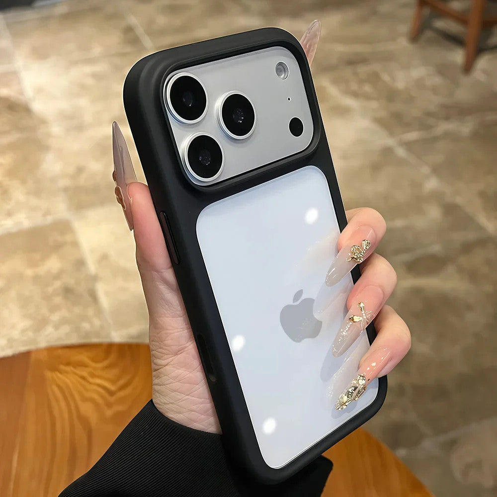 Premium Hybrid Case For iPhone 17 Pro Max Colored Bumper Hard PC Back Soft