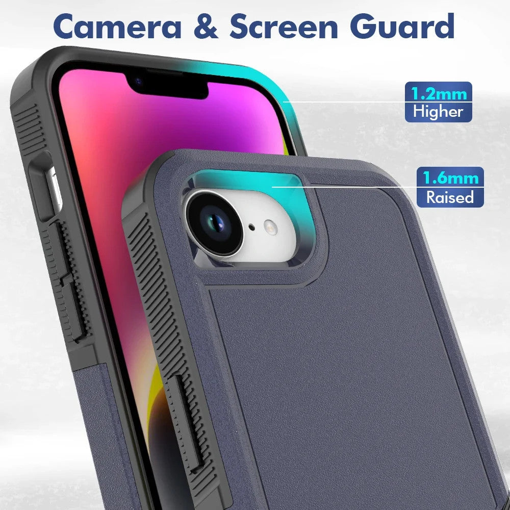 For iPhone 16e Phone Case, Shockproof Hybrid Case Dual Layer Design Hard Cover