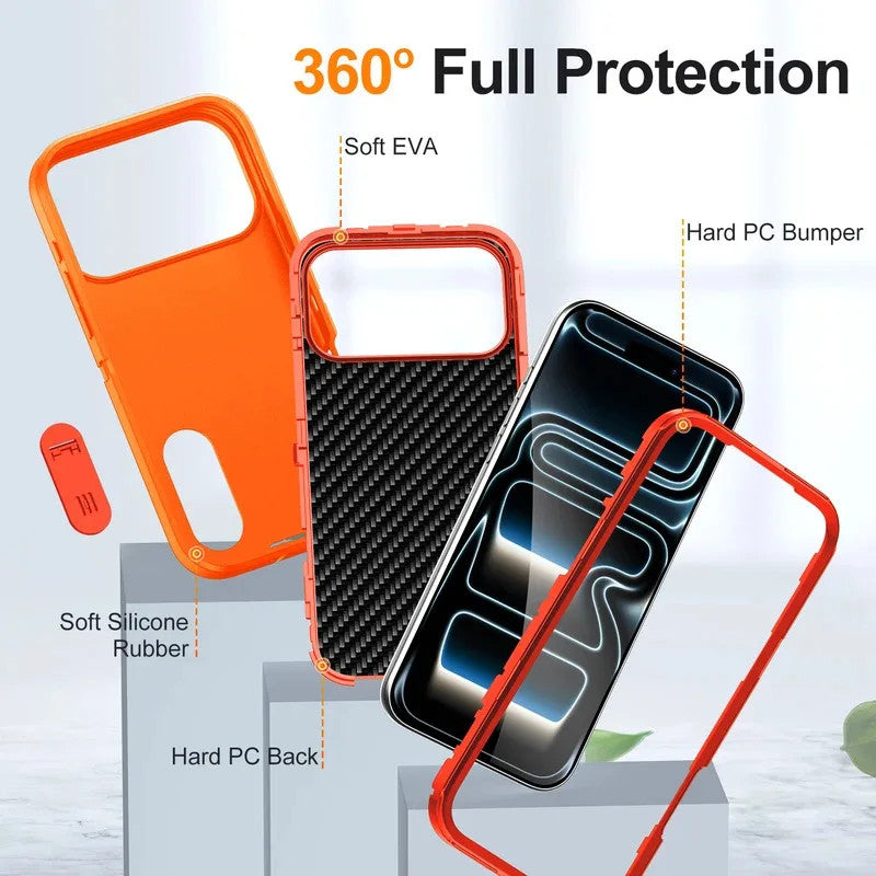 3IN1 Hybrid Military Anti-Shock Phone Case for IPhone 17 17Pro 17 Air 17 Pro