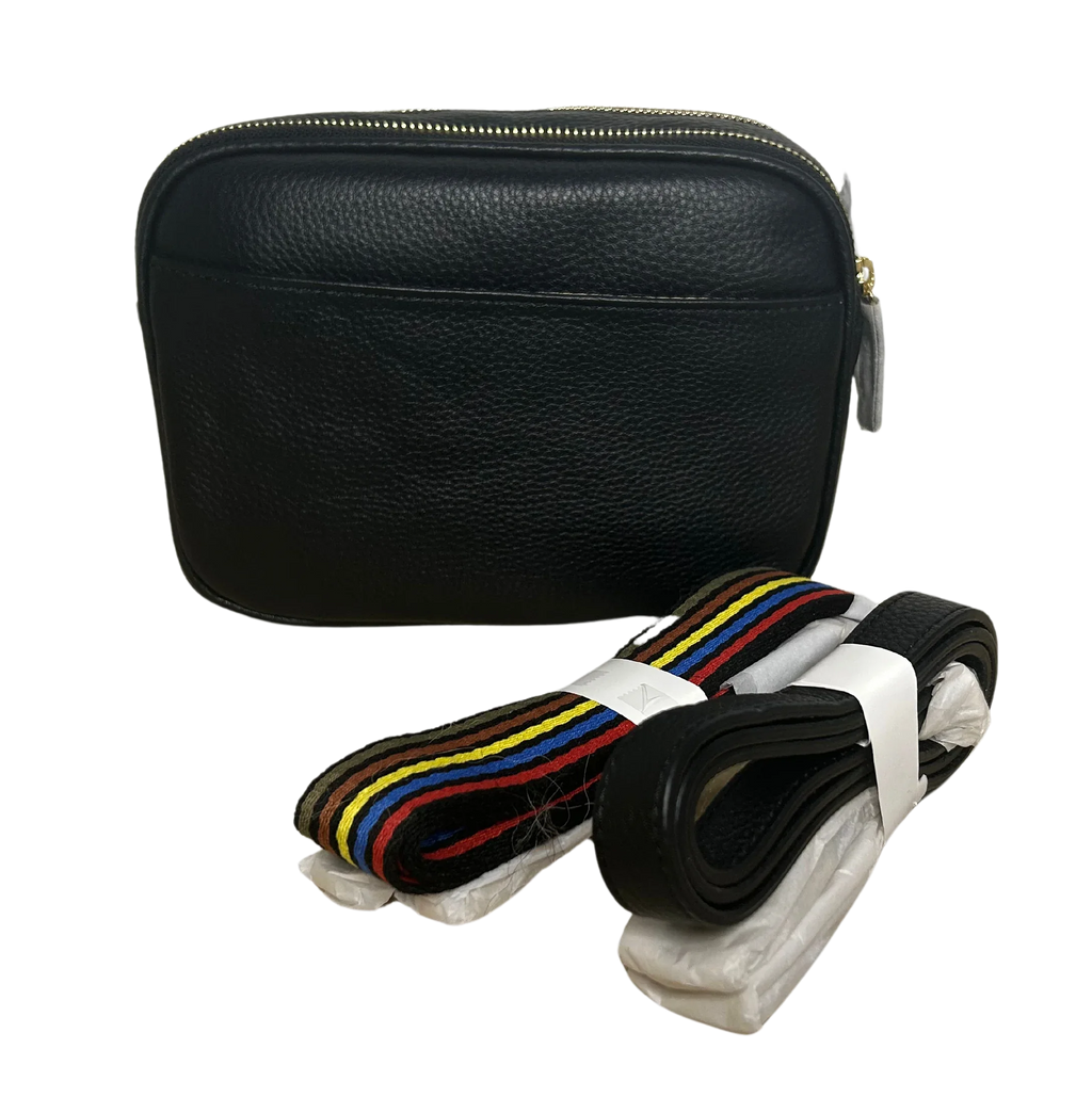 Sophia Full-Grain Leather Crossbody Bag – Double-Zip Travel & Everyday Purse