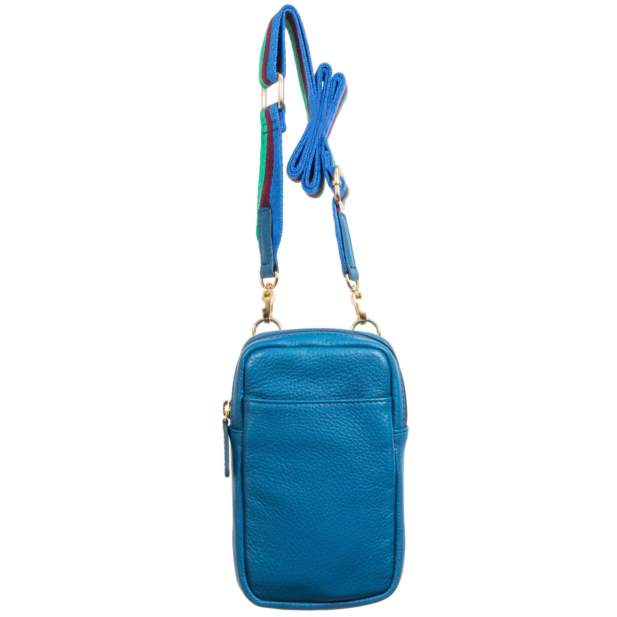 Sophia Full-Grain Leather Phone Crossbody Wallet Bag