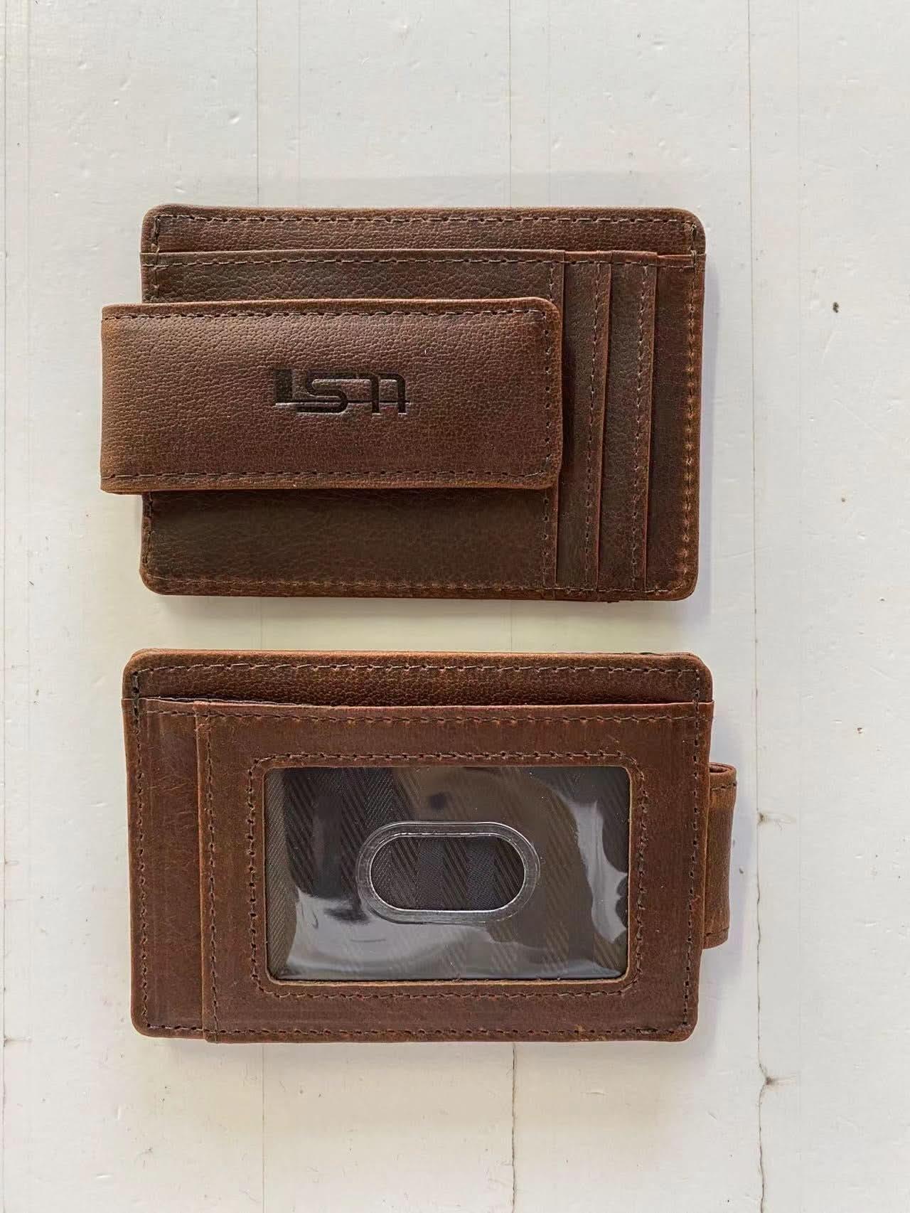 Cambridge Slim Full-Grain Leather Money Clip Wallet with RFID Protection