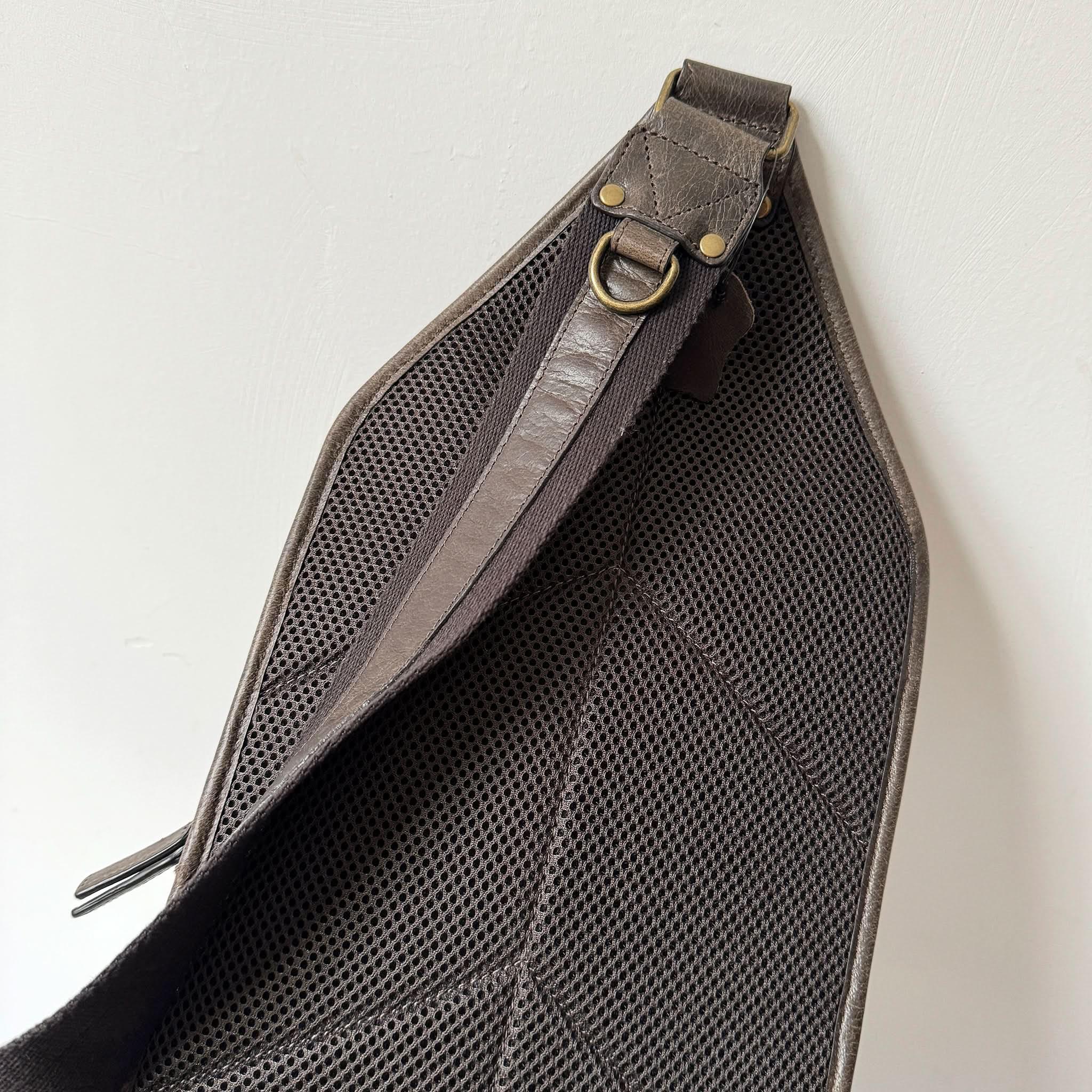 Crazy Horse Leather Large Sling Bag for Men