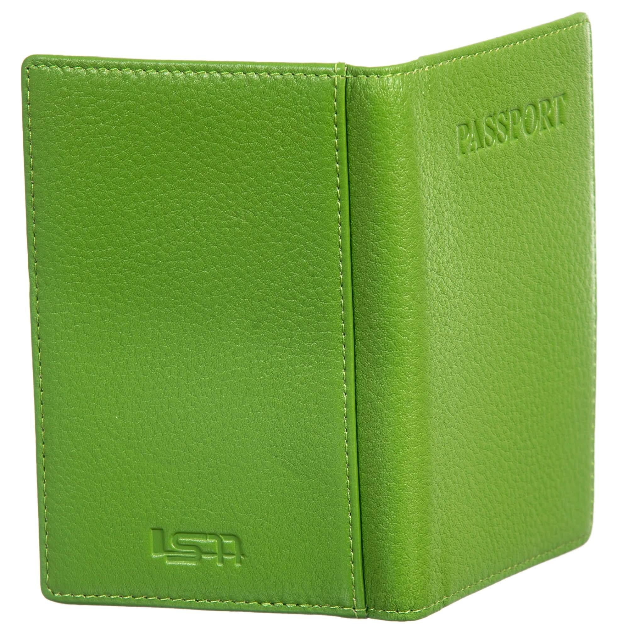 Sophia Full-Grain Leather Passport Cover with Card Slots & ID Window