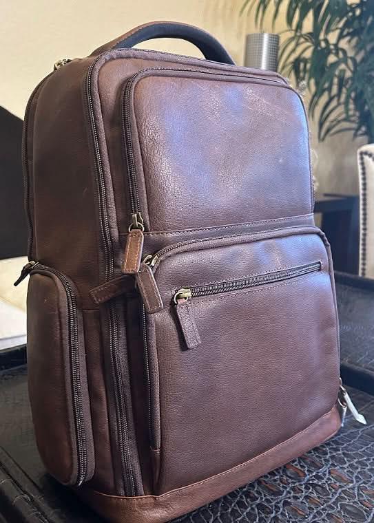 16" Cambridge Full-Grain Leather Laptop Backpack
