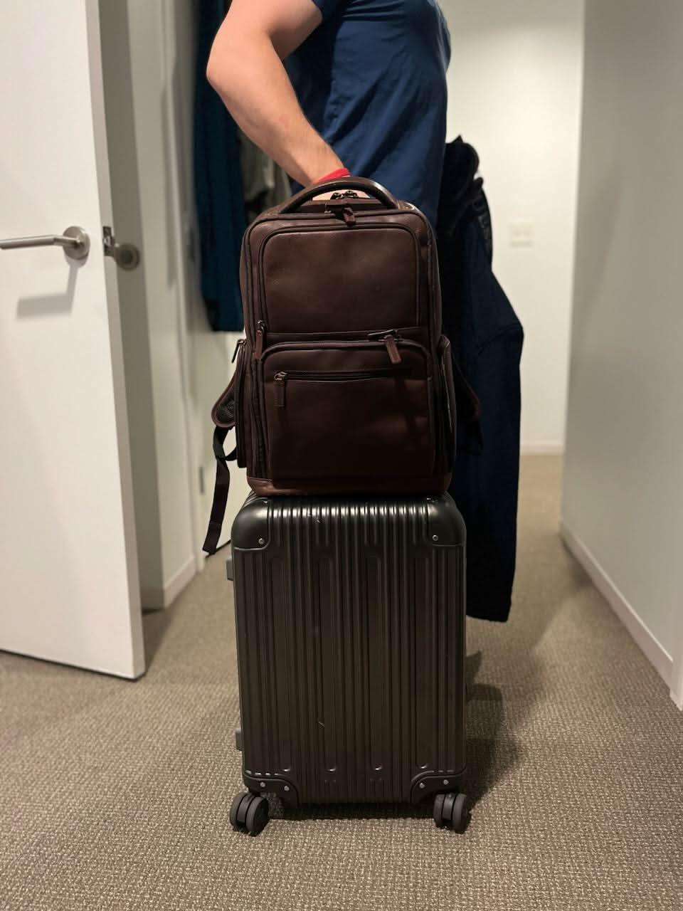 16" Cambridge Full-Grain Leather Laptop Backpack