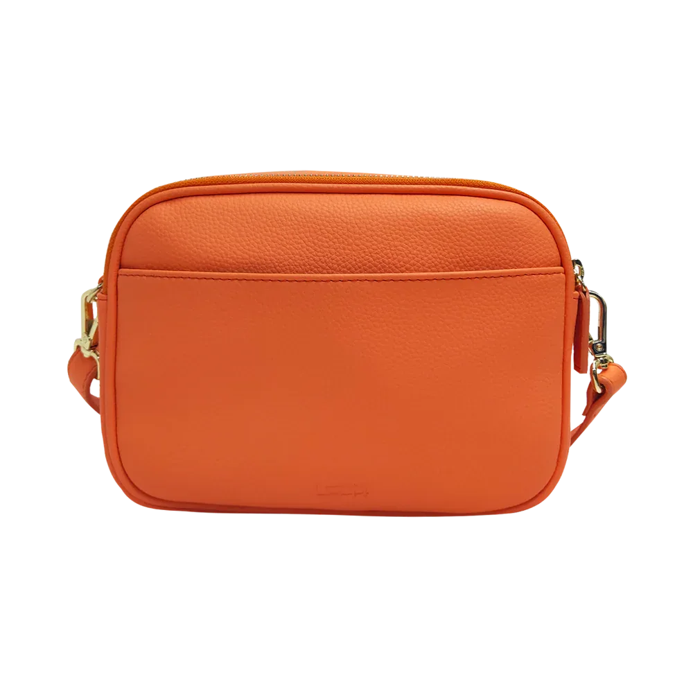 Genuine Leather Double Zipper Crossbody