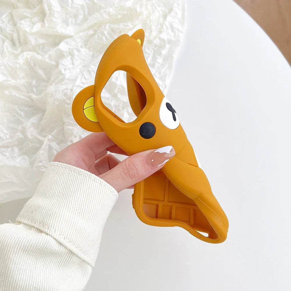Cartoon Rilakkuma Bear Silicone Soft Cover Phone Case
