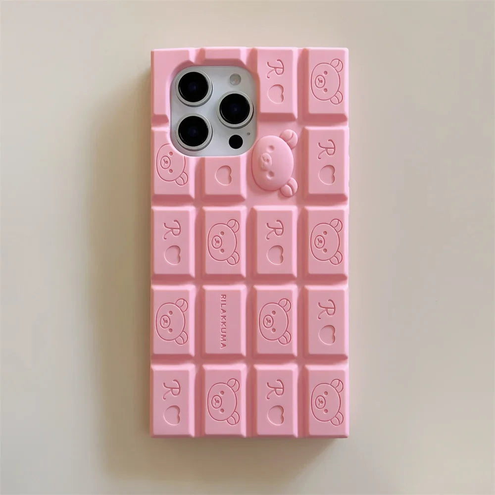 3D Cartoon Chocolate Hello Kitty Rilakkuma Soft Silicone Phone Case