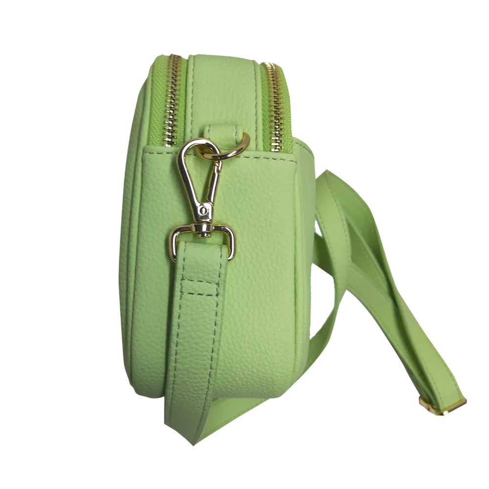 Genuine Leather Double Zipper Crossbody