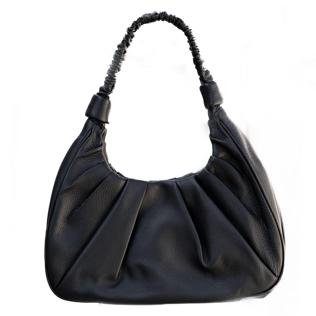 Sophia Full-grain Pebbled Leather Hobo Shoulder Bag for Women