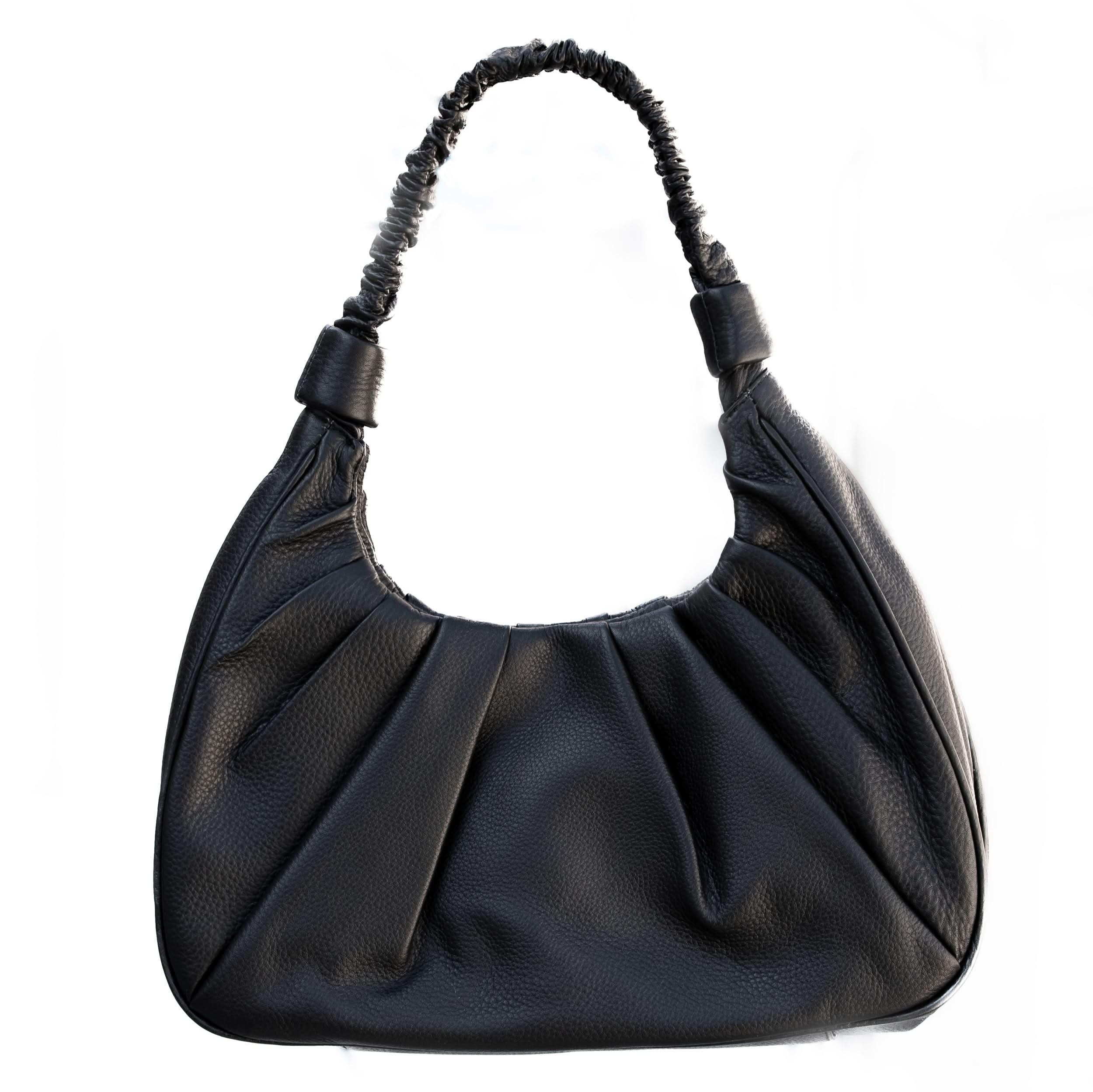 Sophia Full-grain Pebbled Leather Hobo Shoulder Bag for Women