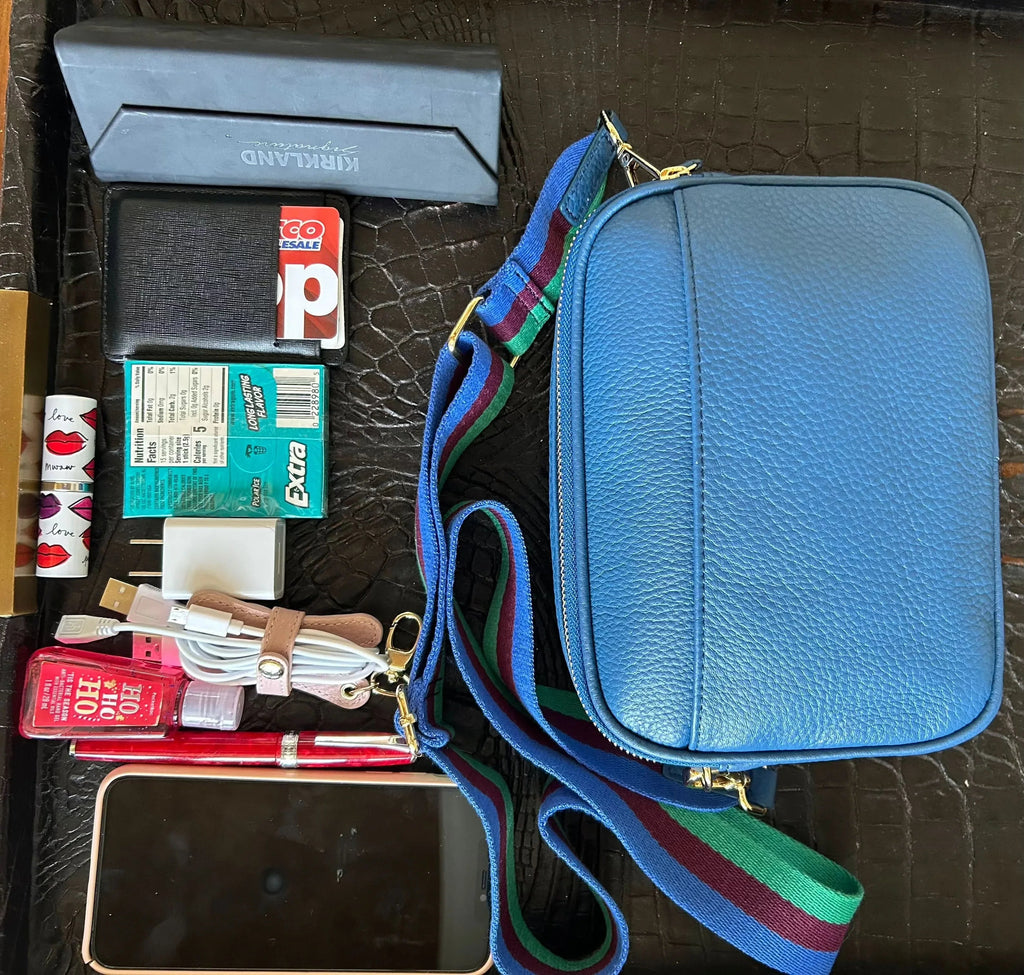 Sophia Full-Grain Leather Crossbody Bag – Double-Zip Travel & Everyday Purse