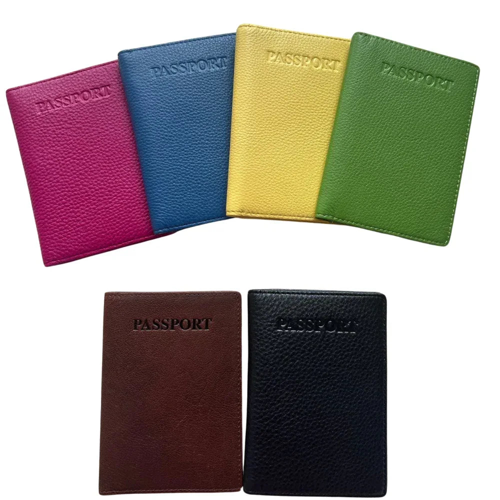 Sophia Full-Grain Leather Passport Cover with Card Slots & ID Window