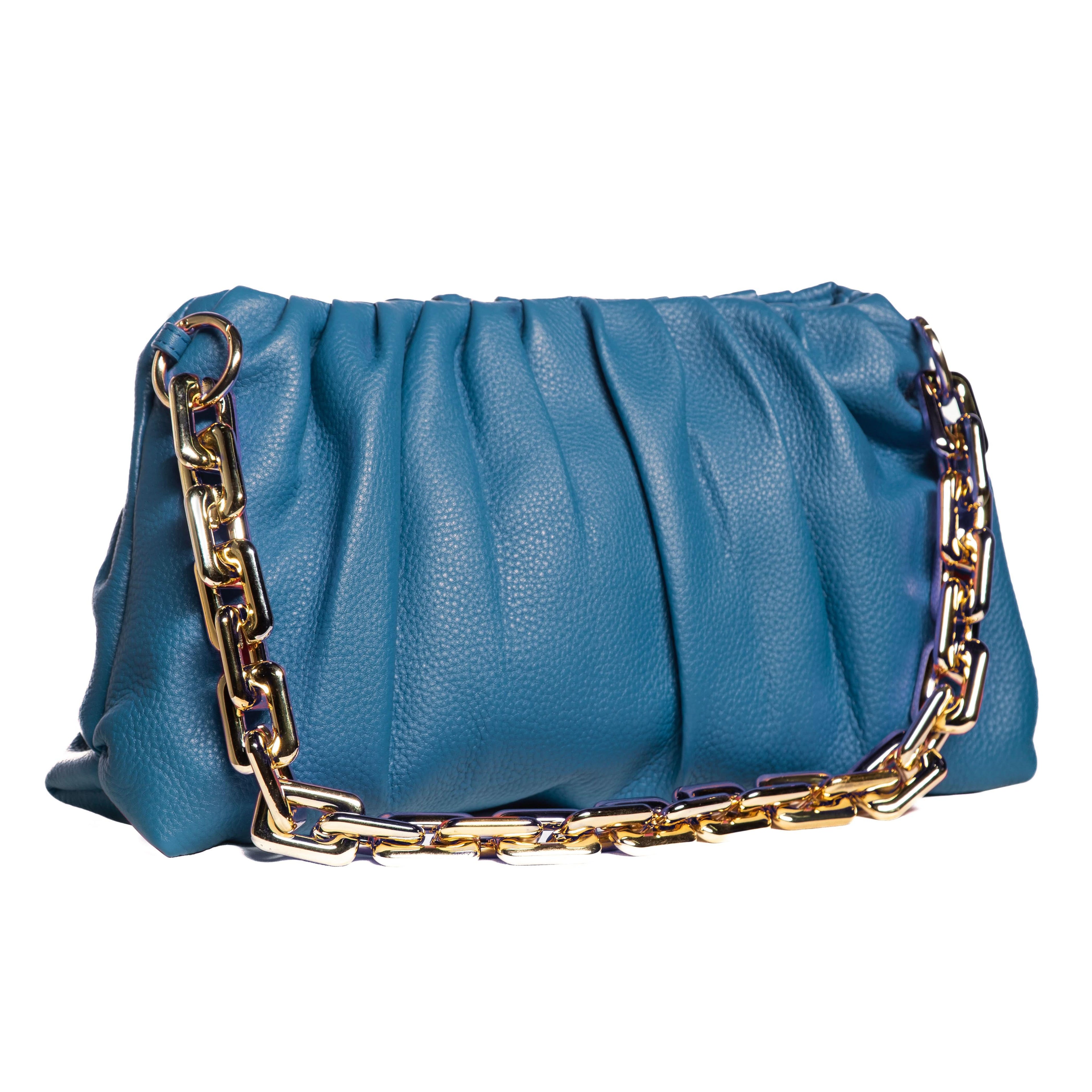 Sophia Full-Grain Leather Clutch Bag
