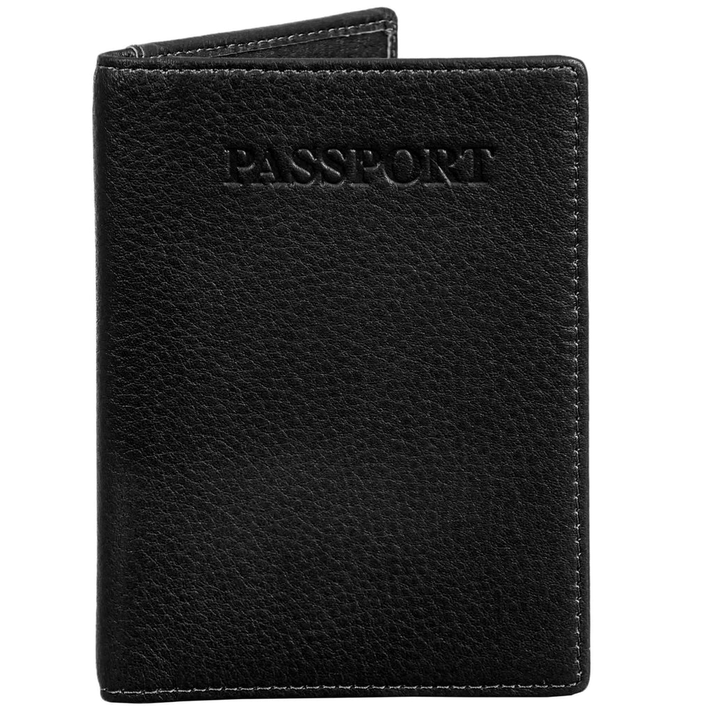 Sophia Full-Grain Leather Passport Cover with Card Slots & ID Window