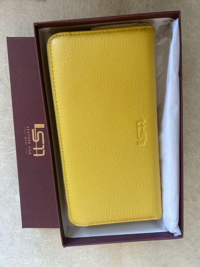 Sophia Full-Grain Leather Structured Double-Zip Wallet with RFID Protection