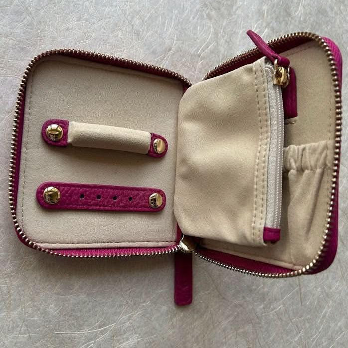 Sophia Full-Grain Leather Travel Jewelry Organizer