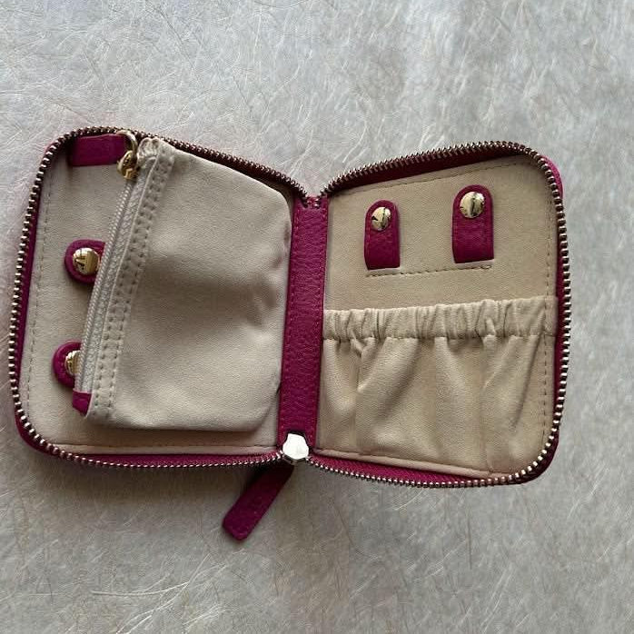 Sophia Full-Grain Leather Travel Jewelry Organizer
