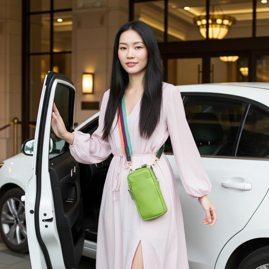 Sophia Full-Grain Leather Phone Crossbody Wallet Bag