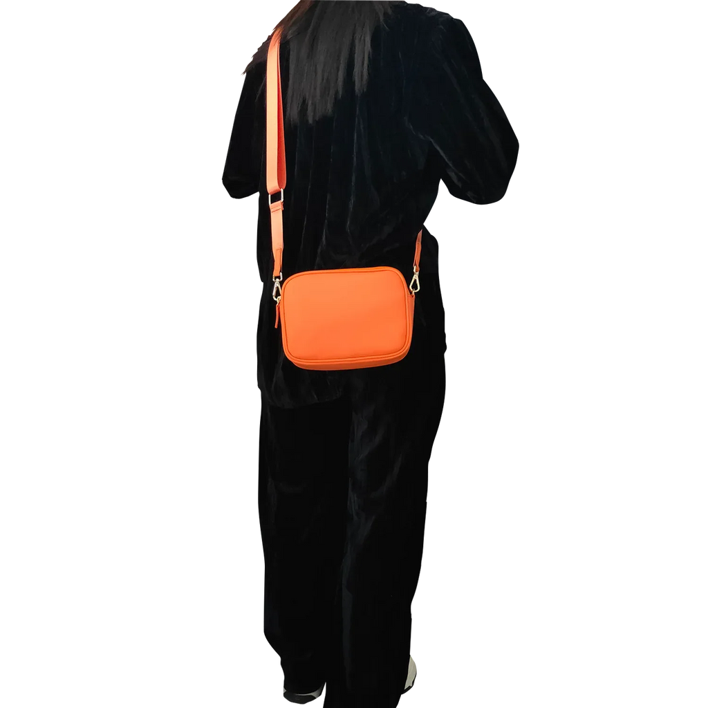 Genuine Leather Double Zipper Crossbody