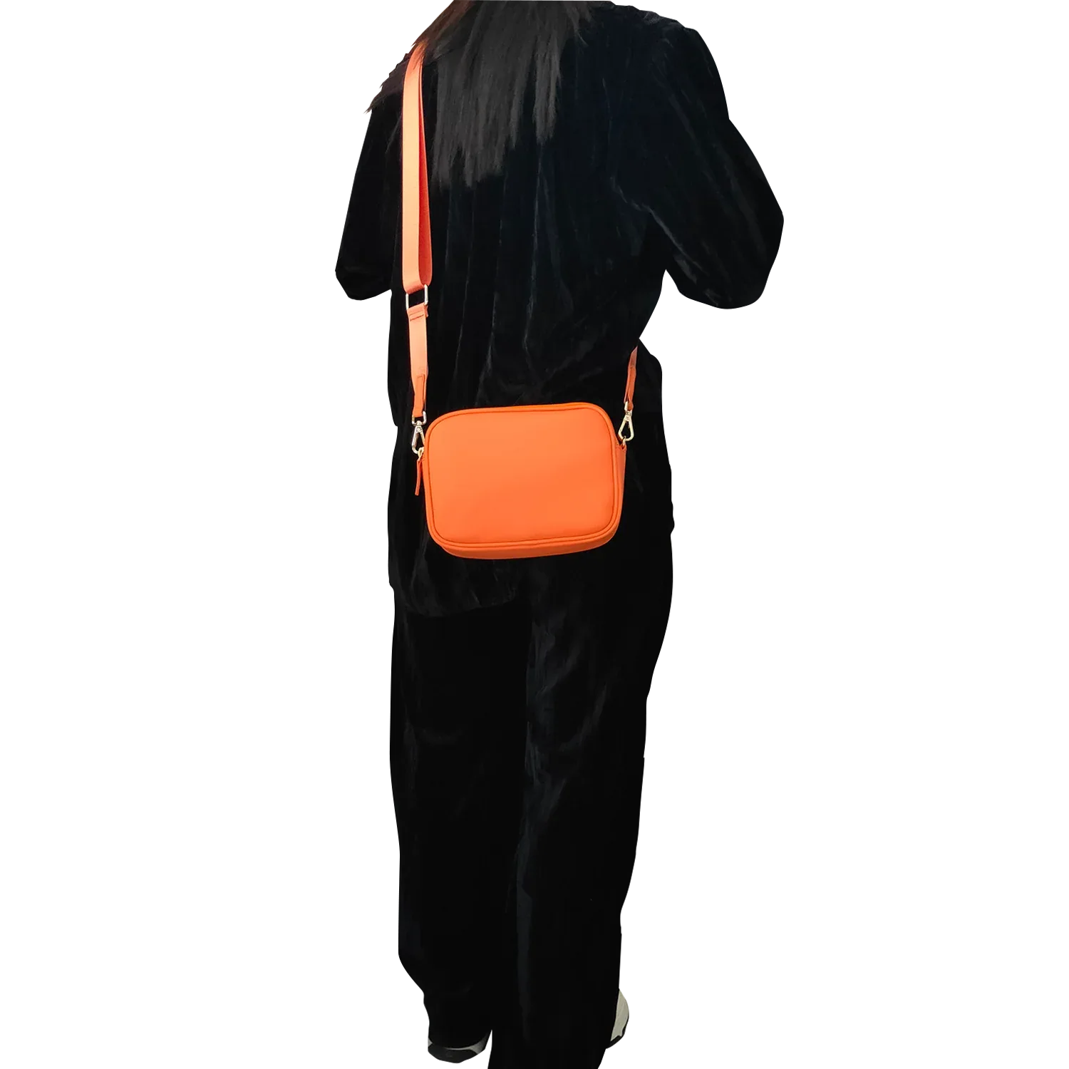 Genuine Leather Double Zipper Crossbody