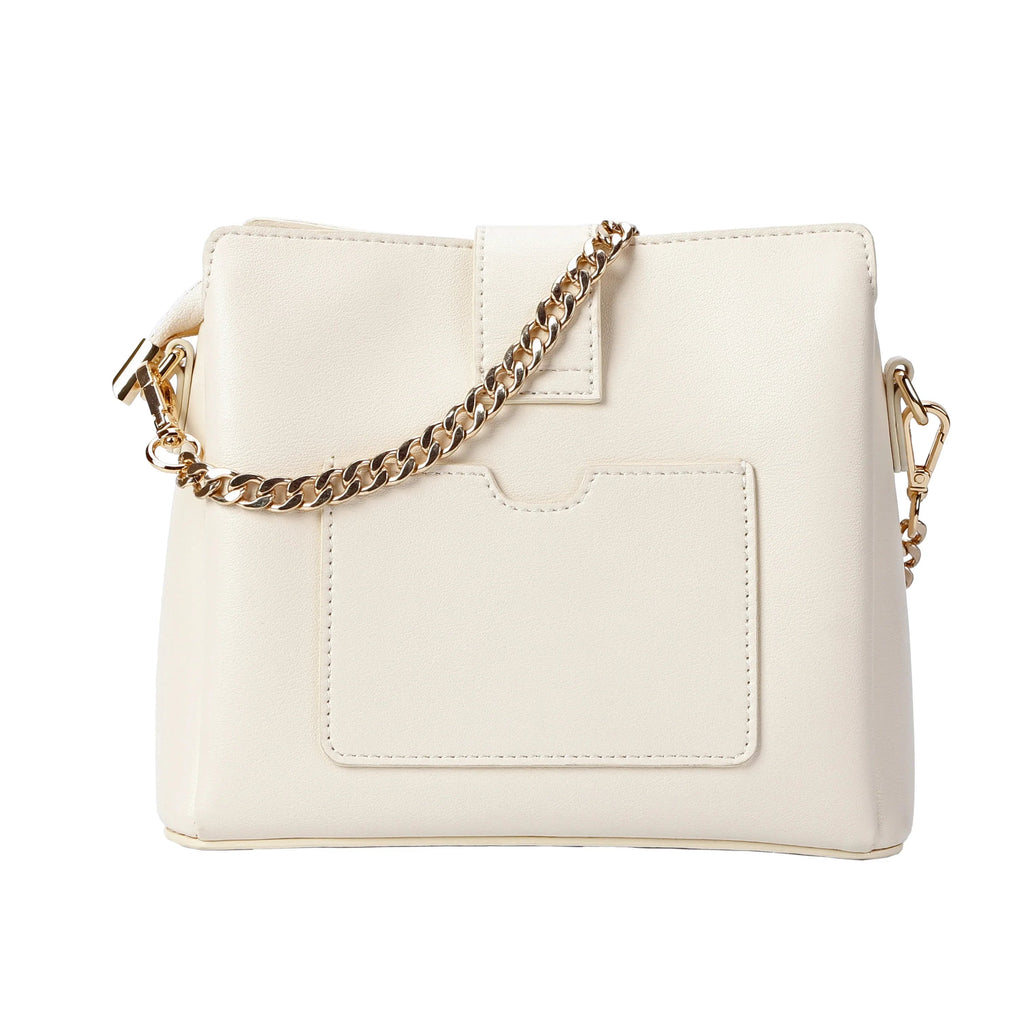Ivory Quilted Leather Crossbody Bag