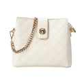 Ivory Quilted Leather Crossbody Bag