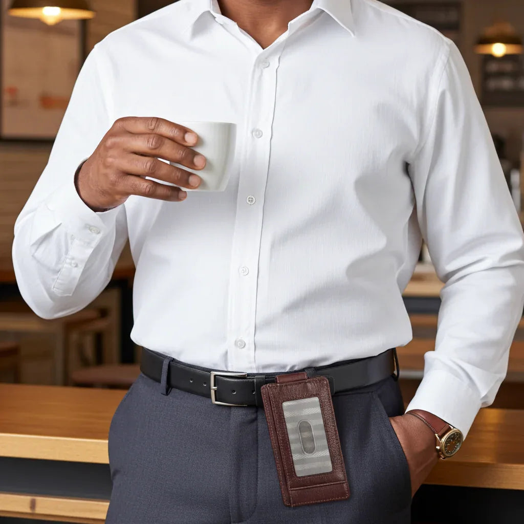 Cambridge Slim Full-Grain Leather Money Clip Wallet with RFID Protection